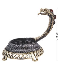 Народные промыслы AM-4020 Подсвечник «Кобра Королевская « (латунь, янтарь)