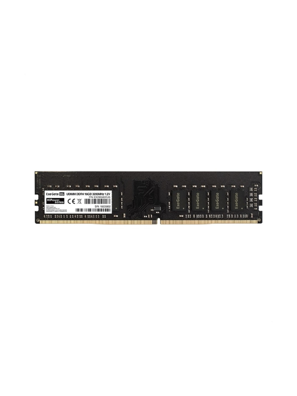 Exegate EX295580RUS Модуль памяти ExeGate HiPower DIMM DDR4 16GB  3200MHz