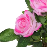 Цветочная композиция «Розовый куст» 42см в горшке, цвет розовый