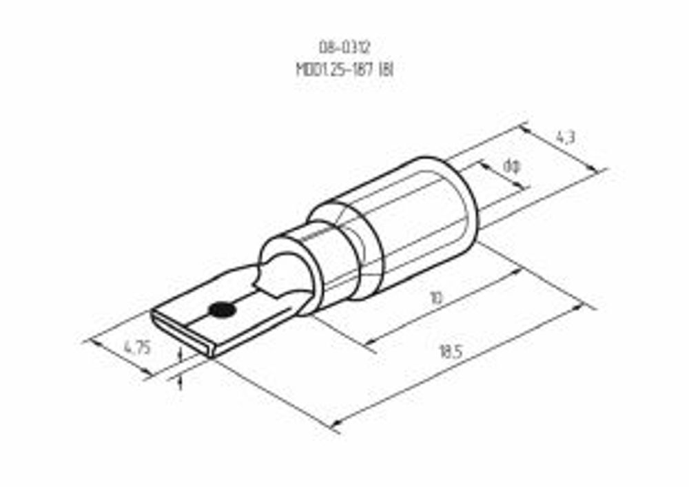 Клемма плоская изолированная РПи-п 1.5-(4.8)/РПИп 1,25-5 штекер 4.8 мм 0.5-1.5 мм² красная REXANT