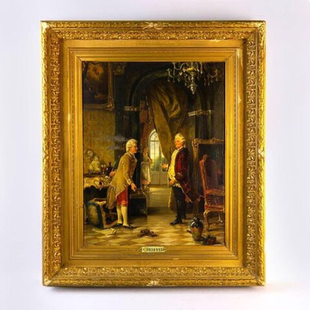 Винтаж: Антикварная картина «Неожиданное возвращение»