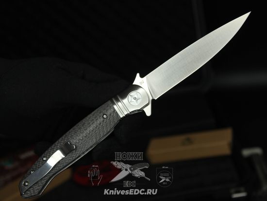 Складной нож REPTILIAN НКВД-03-1 Carbon c клинком из стали D2, рукоять карбон