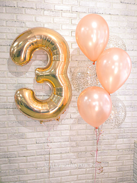 Набор шаров "Крем-брюле" с цифрой