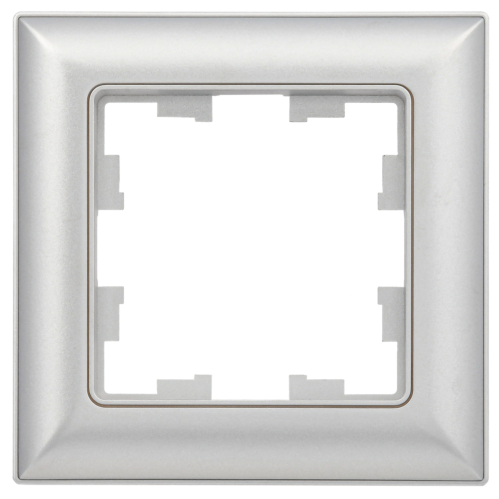 BRITE Рамка 1-местная РУ-1-Бр алюминий/алюминий IEK