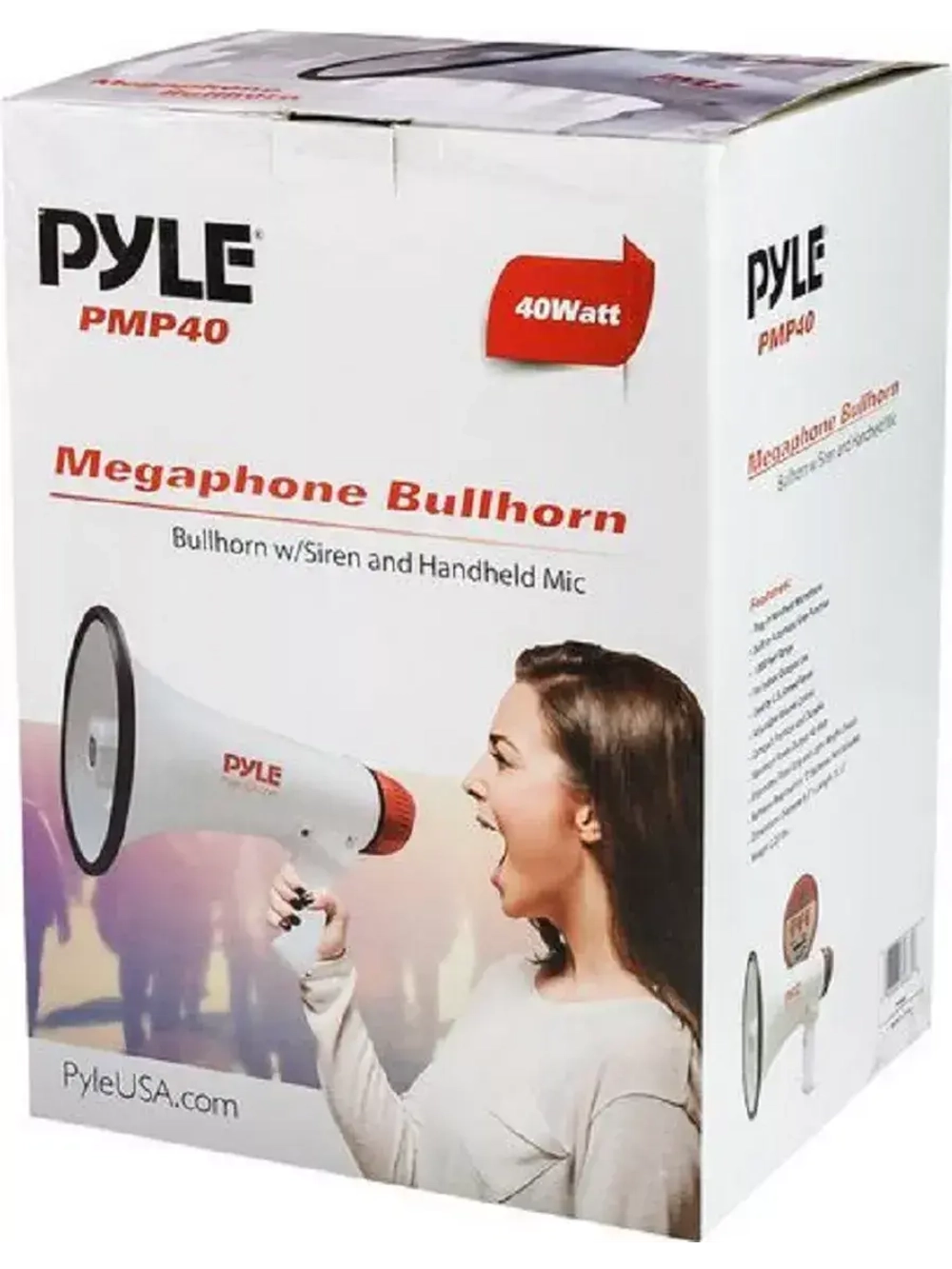 Мегафон PYLE PMP40 (40W, сирена, на батар. 6шт x ‘D’)