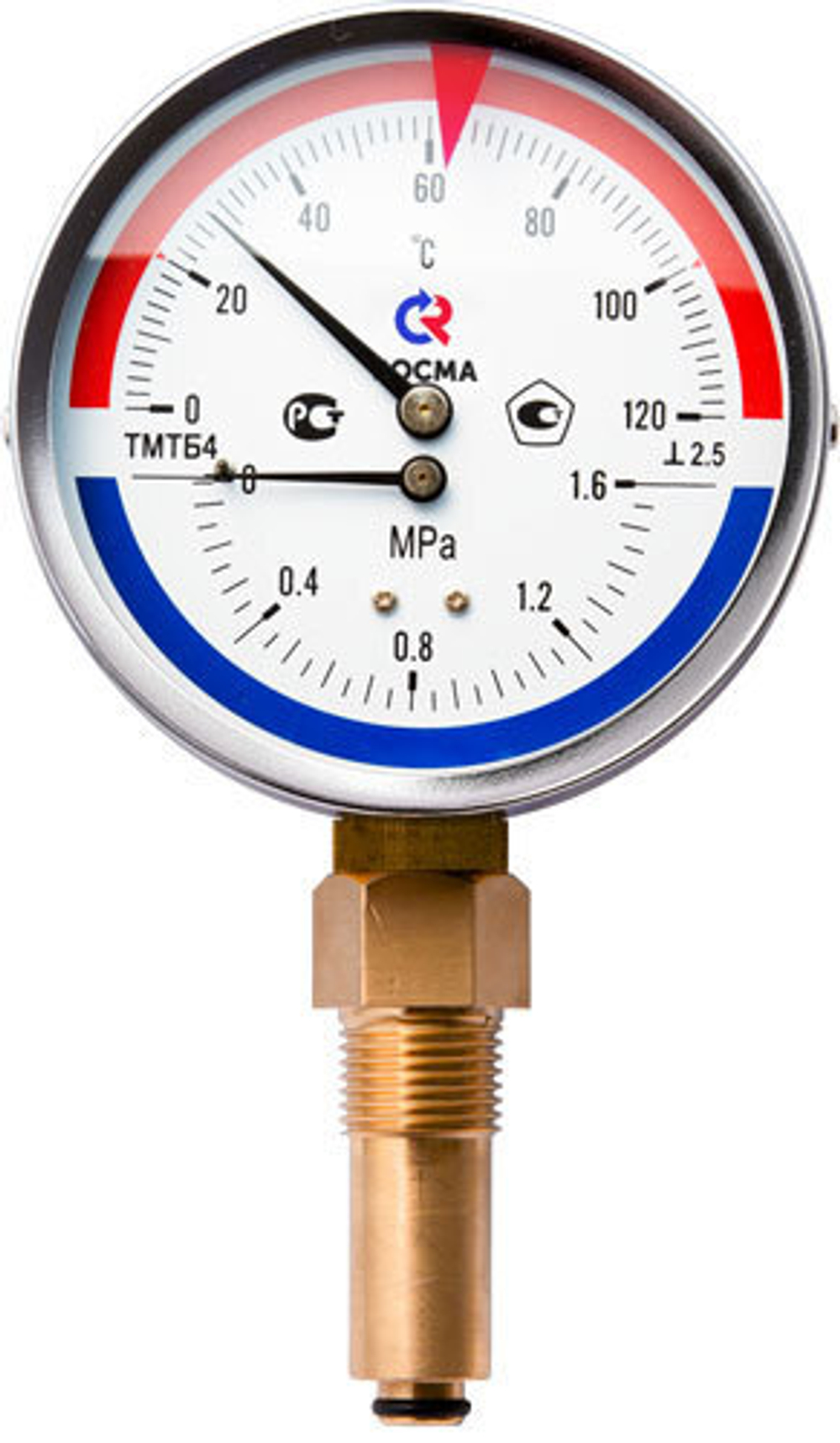 Термоманометр ТМТБ-31Р.1(0-120С)(0-1,6МПа) G1/2