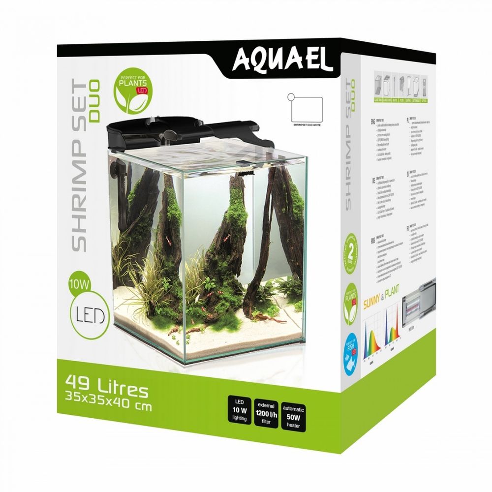 AQUAEL Аквариум Shrimp Set DUO LED/49л черный, 35х35х40см.