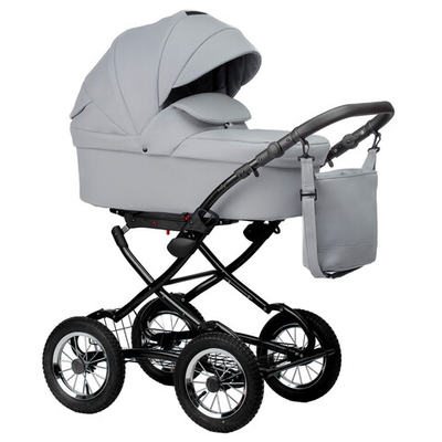 Детская коляска Indigo Barbara Eco Classic 2 в 1 Be04 св.серая кожа