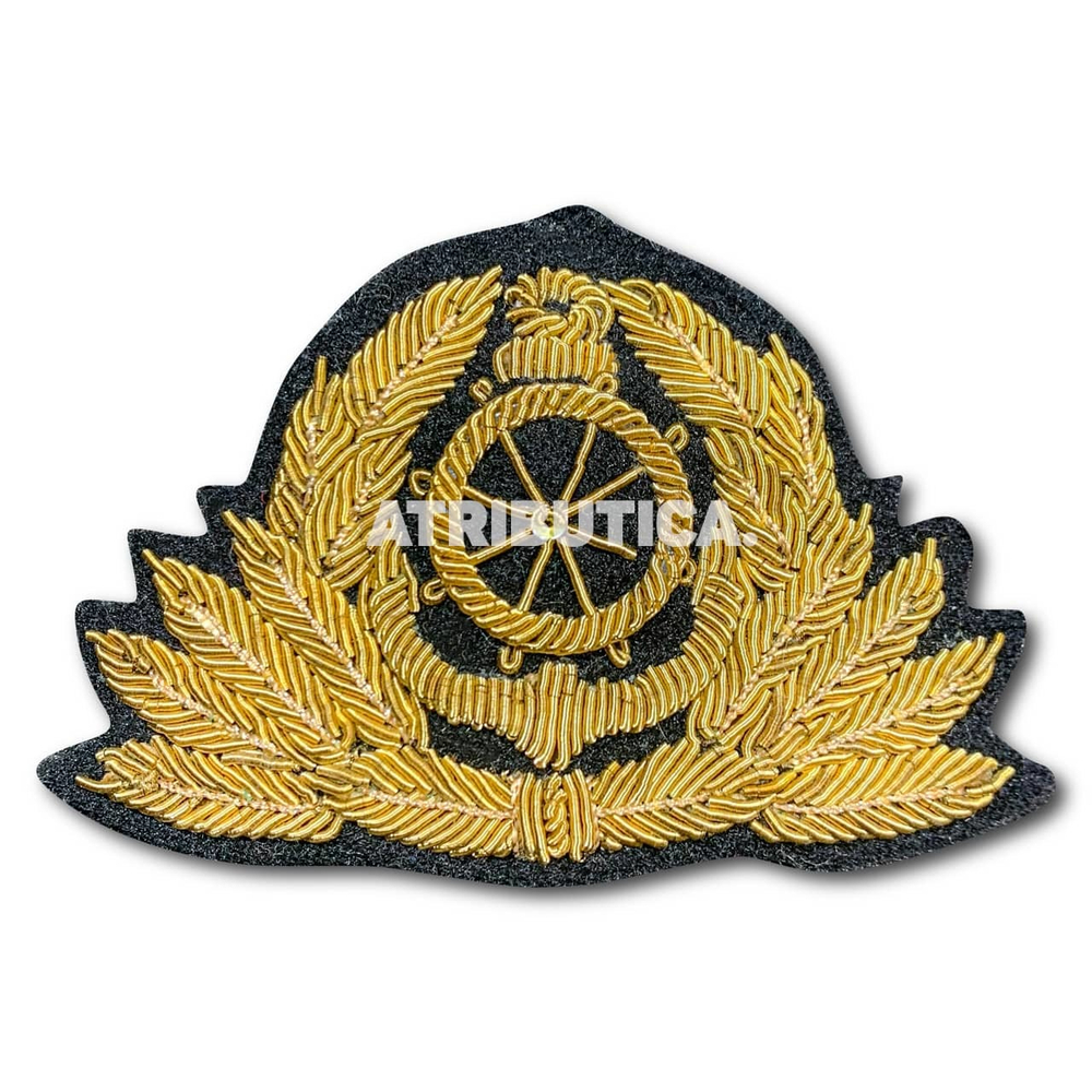 Кокарда Якорь Со Штурвалом Вышитая Канителью | ATRIBUTICASTORE.RU