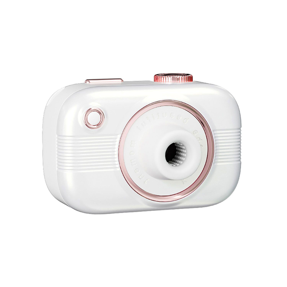 Белый стимулятор в форме фотоаппарата Alberta с вибрацией и вакуумом (Цвет: белый)
