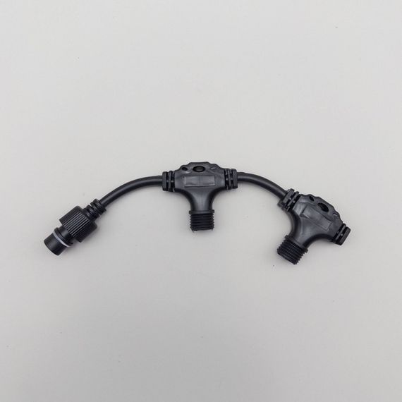 Разветвитель 2-х Лучевой для бахромы, занавесов и нитей 220В., без возможности управления, провод черный Каучук, IP65, LTC (LLR2-1)