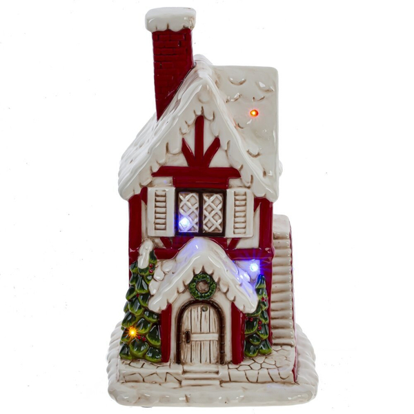 Фигурка декоративная "Домик" с подсветкой (АААх3 н/п), L18 W19 H32 см