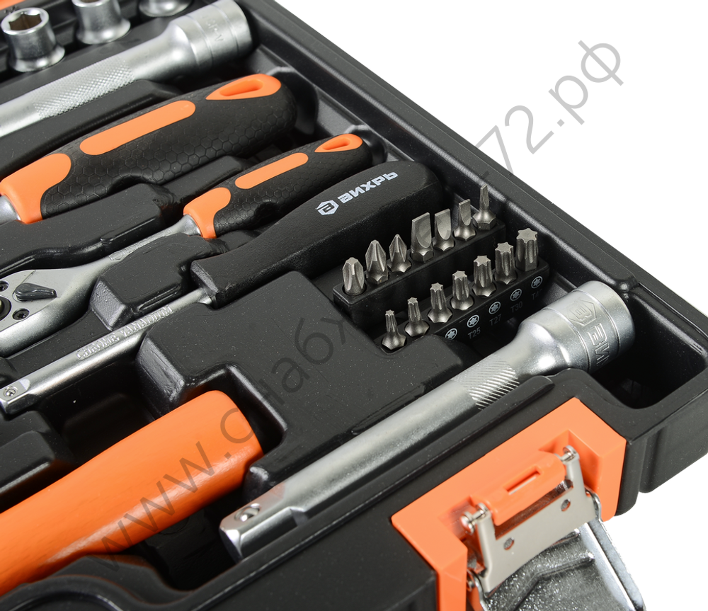 Набор инструментов ВИХРЬ, 1/2", 1/4", 76 предм, кейс