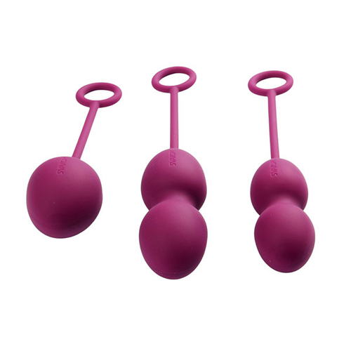 Набор фиолетовых вагинальных шариков со смещенным центром тяжести Svakom Nova Ball Weighted Kegel with Cord Set SSYB-01-VLT