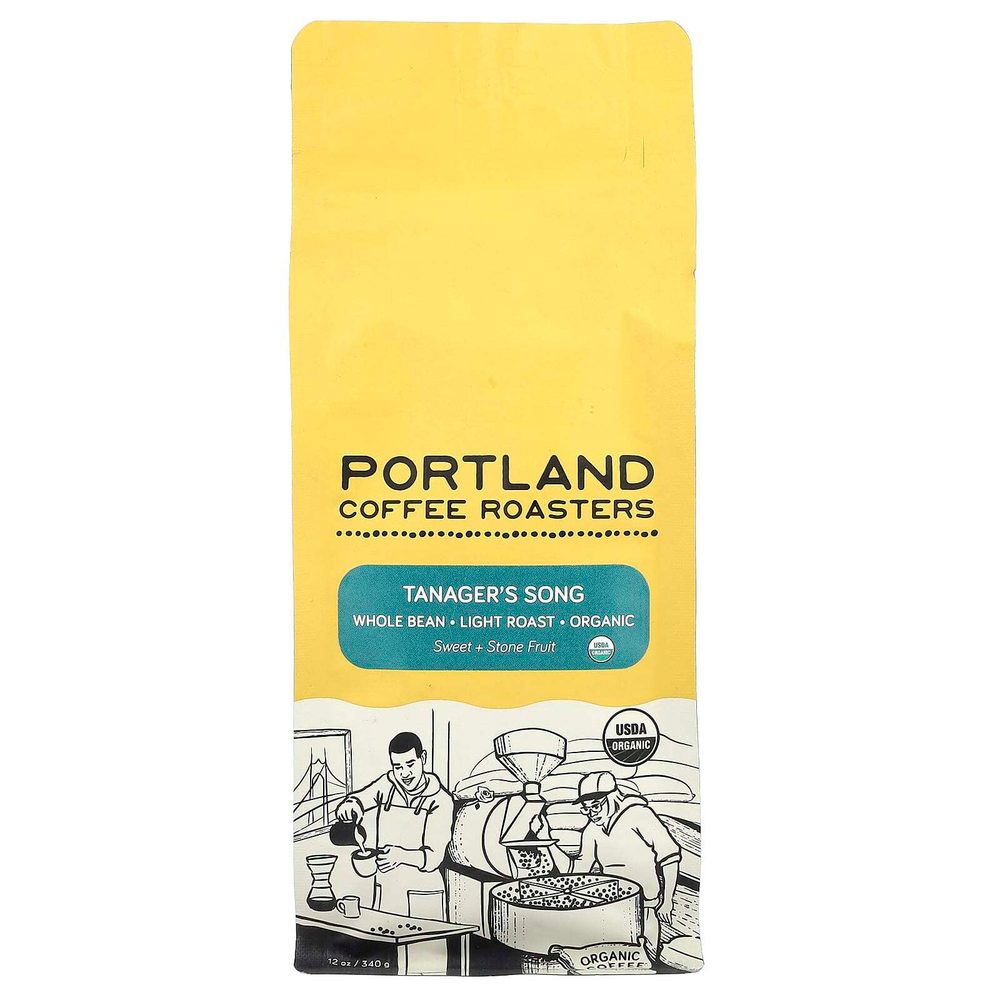 Portland Coffee Roasters, Tanager's Song, органический кофе, цельные зерна, светлая обжарка, 340 г (12 унций)