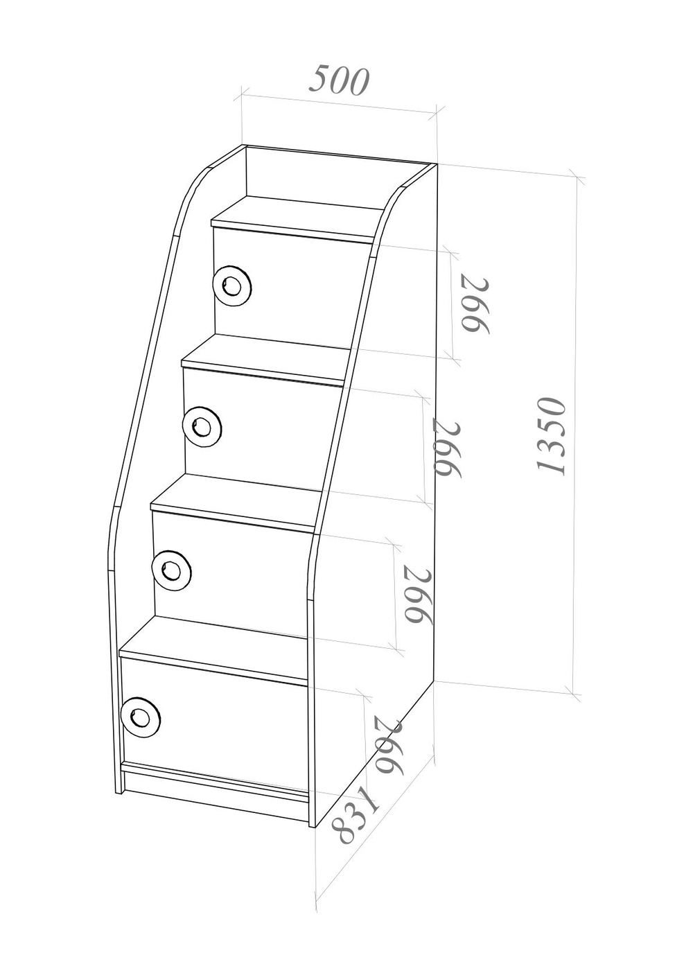 Кровать Адель,1720х1832х850 Свет.дерево/Графит