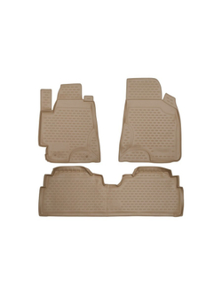 Коврики в салон для TOYOTA Highlander (I, ХU20), 2001-2007, 3 шт. бежевый (полиуретан) NLC.48.44.212