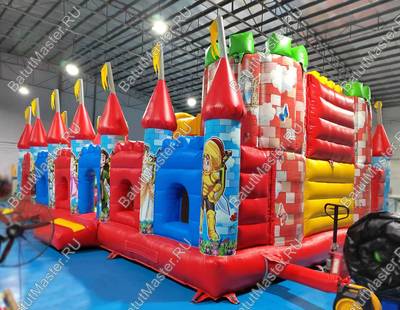 Коммерческий надувной батут "Яркое средневековье" 10*7*4 м