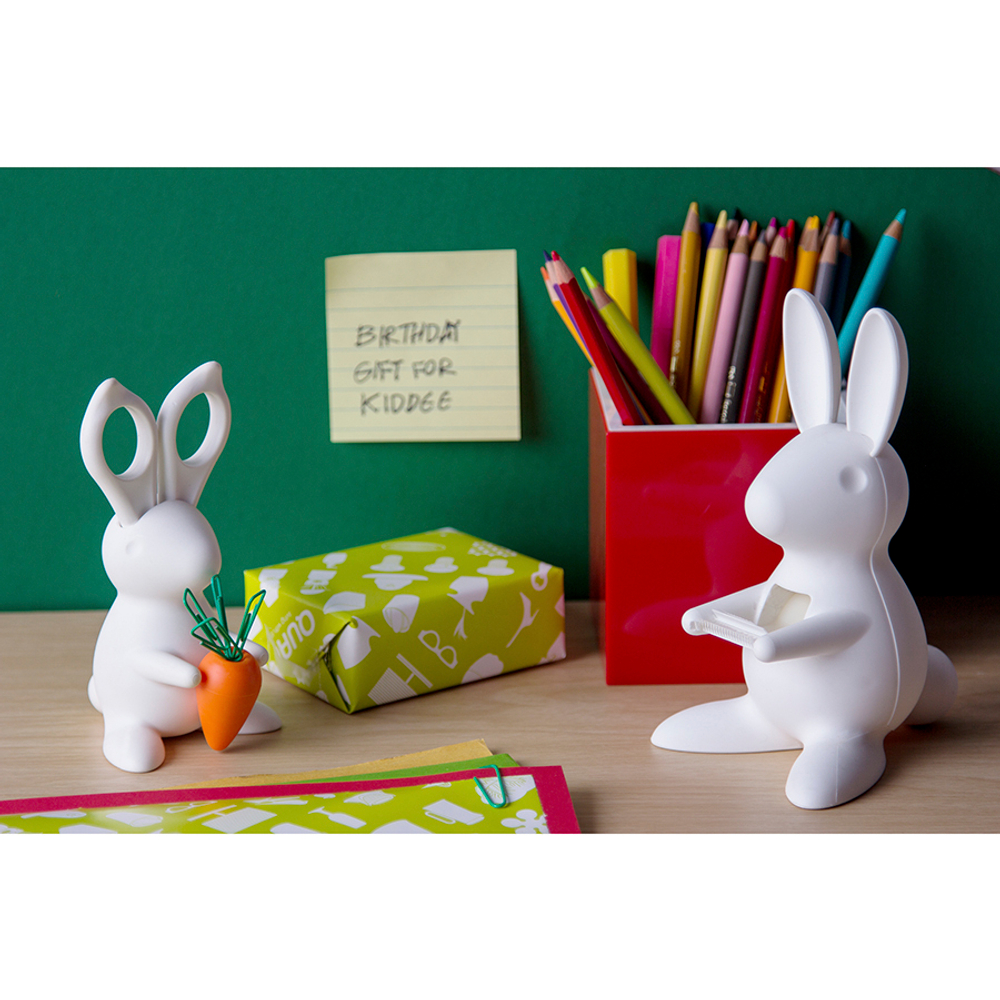 Ножницы+магнит со скрепками bunny, белый