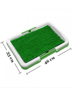 Туалет лоток для собак и кошек Puppy Potty Pad с ковриком зелёная травка, размер 47х36х6 см
