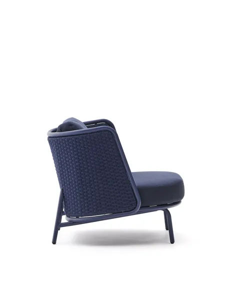 Уличное кресло Sedalis из алюминия синего цвета с канатным шнуром