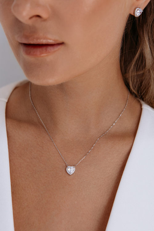 Колье "DIVA" с сердцем из циркония
