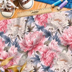 Ткань премиум шелк искусственный Армани мелодия цветов