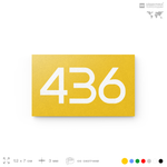 Номер на дверь 436, табличка на дверь для офиса, квартиры, кабинета, аудитории, склада, желтая 120х70 мм, Айдентика Технолоджи