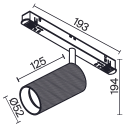 Трековый светильник Technical TR097-2-12W4K-M-BB