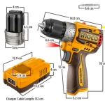 Набор шуруповерт и бесщеточный импульсный винтоверт INGCO COSLI240968 INDUSTRIAL 16 В