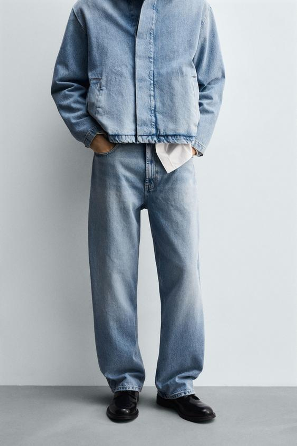 ZARA ДЖИНСЫ STRAIGHT FIT, СИНИЙ