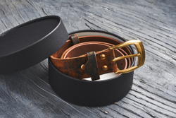 Ремень из гладкой итальянской кожи, цвет «песчаная буря», латунная пряжка