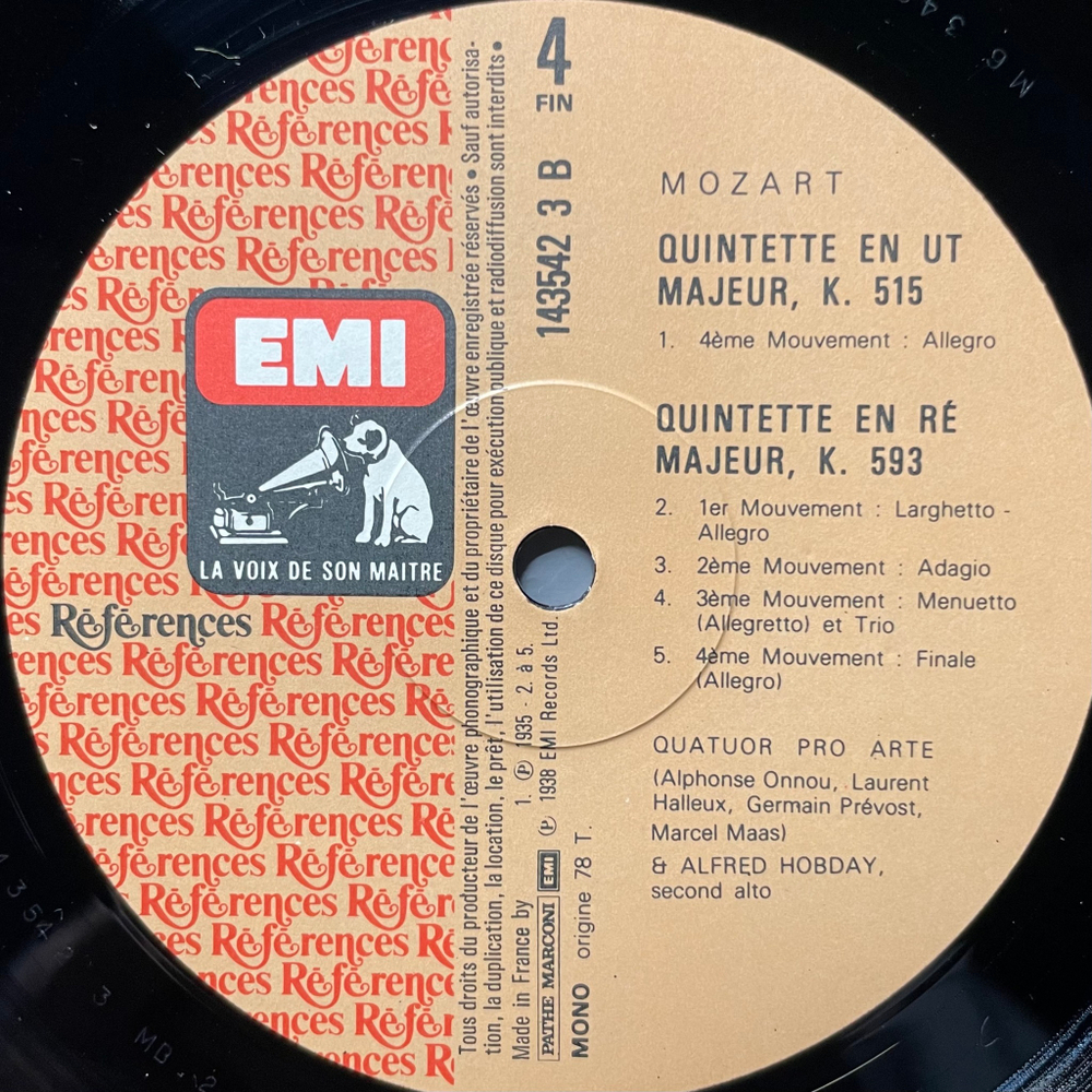 Моцарт - Фортепианный квартет № 1, струнные квинтеты 3, 4, 5 2LP (Франция)