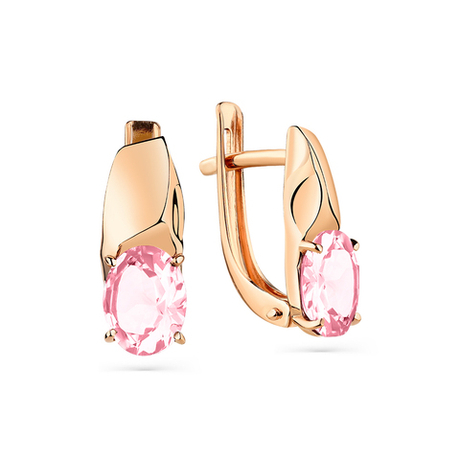 Серьги из золота 585 пробы с Морганит