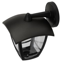 Садово-парковый светильник ЭРА «Дели 2» ДБУ 07-8-002 черный 4-гранный настенный IP44 светодиодный 8Вт 3000K | Садово-парковые светильники