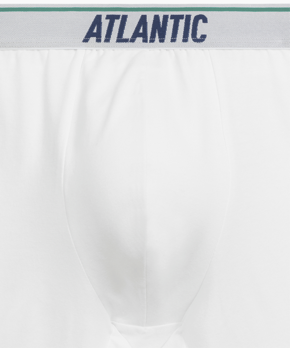 Мужские трусы шорты удлиненные Atlantic, набор 3 шт., хлопок, белые, 3MH-237