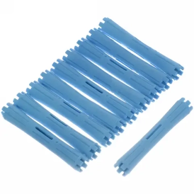 Бигуди пластмассовые-коклюшки 10шт «Styling», микс 6 цветов, d=1,4см (прозрачный пакет с подвесом), без резинки