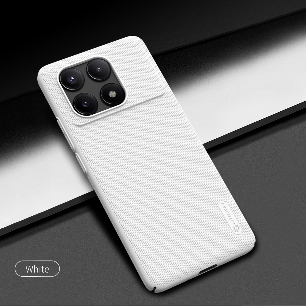 Тонкий жесткий чехол белого цвета от Nillkin для Xiaomi Poco X6 Pro 5G и Redmi K70E, серия Super Frosted Shield