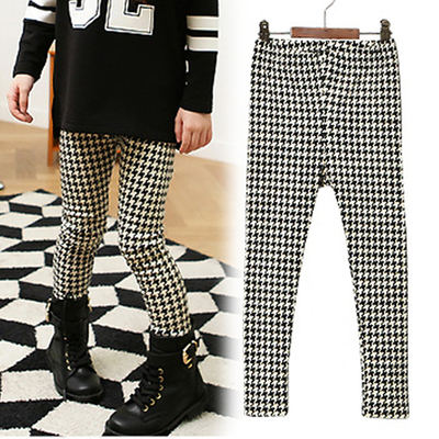 Леггинсы детские в ломаную клетку