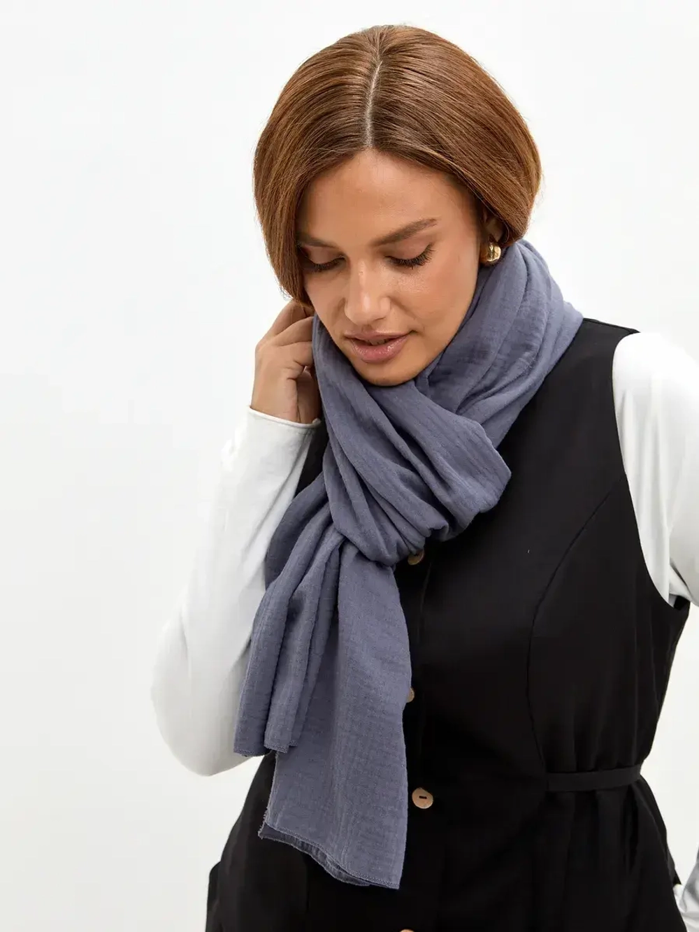 Шарф палантин из муслина