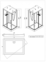 Душевая кабина Esbano ESKBB1280CKR 120x80x210 черный