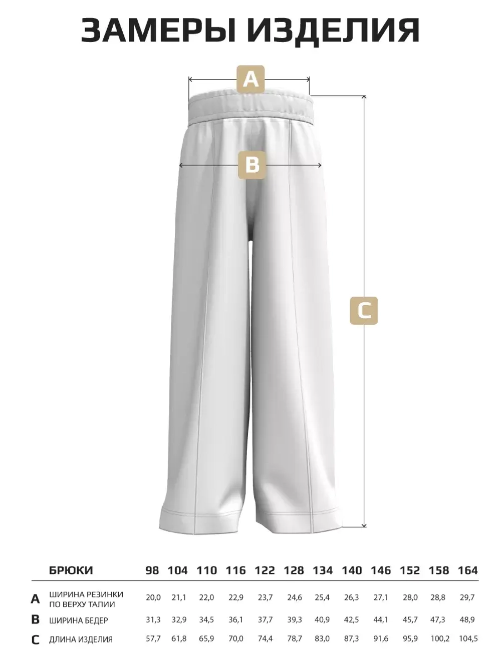 Штаны для девочки палаццо о с принтом