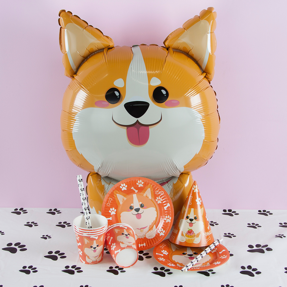 Колпаки праздничные «Счастливый корги», 6 шт.