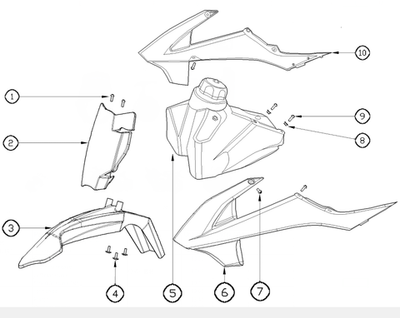 Запчасти G к питбайку Motax MINICROSS 60 PS_ES