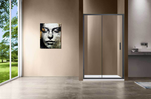 Душевая дверь Garda VDS-1G145CLGM, 1450, вороненая сталь, стекло прозрачное