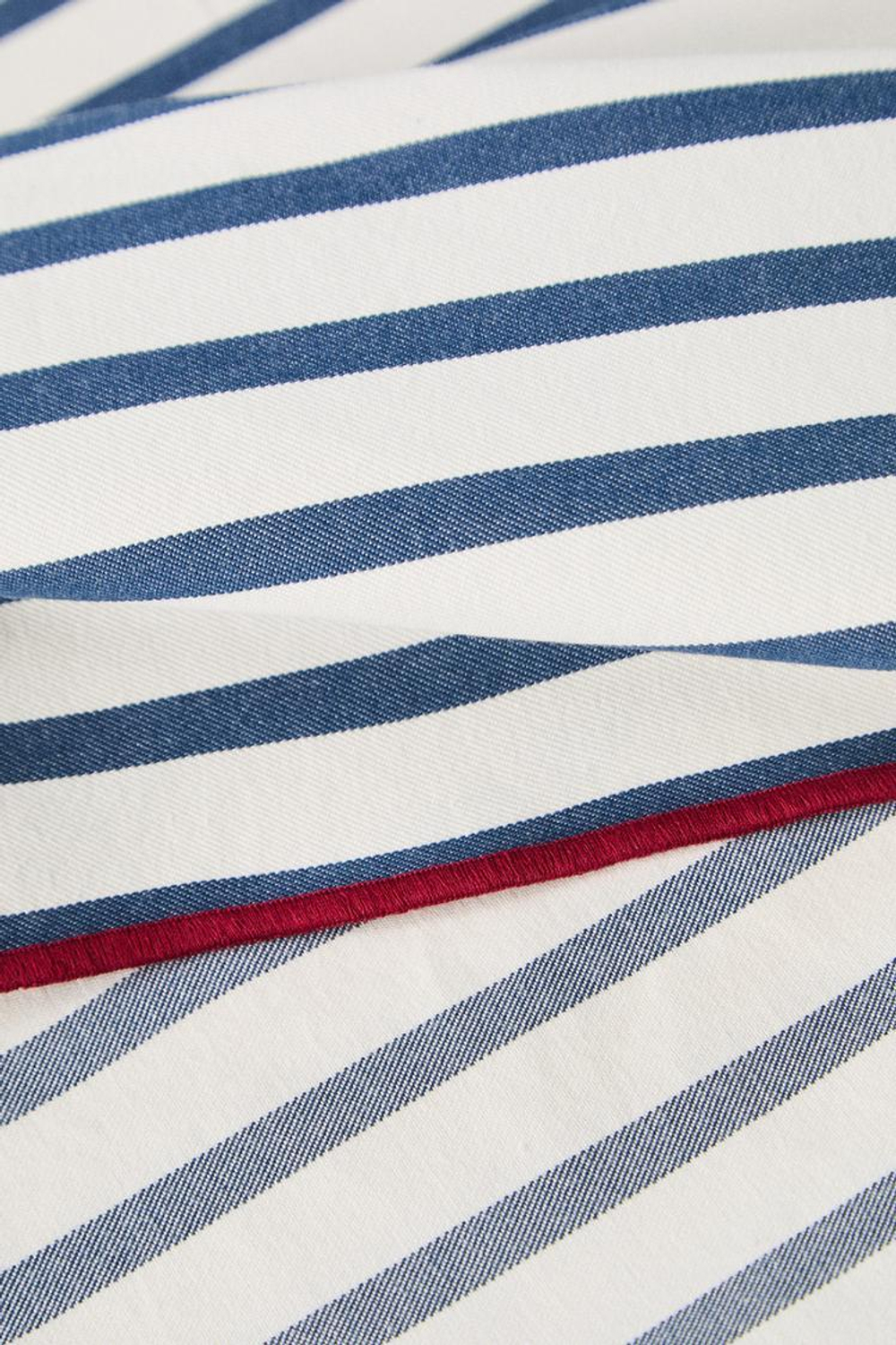 ZARA HOME ОВЕРЛОЧНАЯ ПОЛОСАТАЯ СКАТЕРТЬ, СИНИЙ