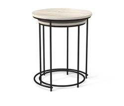 Столик журнальный Sheffilton SHT-CT7 ЛДСП/металл (Дуб беленый/Черный муар)