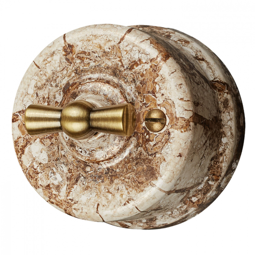 Выключатель 2-х клавишный, керамика, цвет мрамор B1-202-09