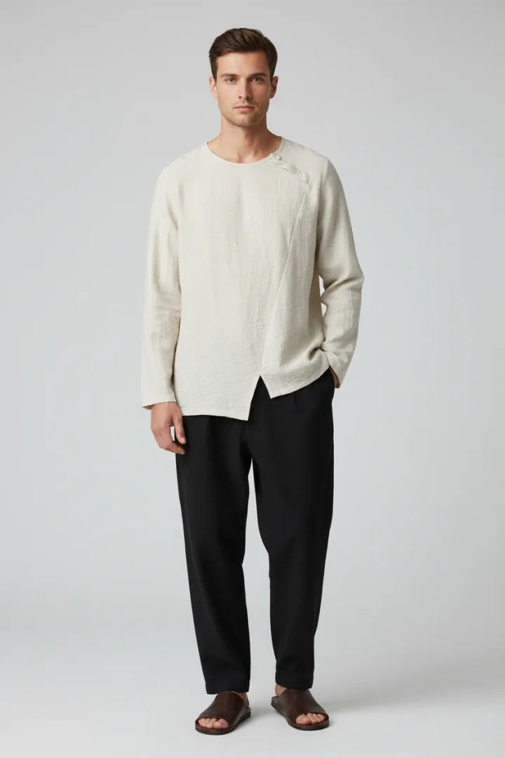 Льняная мужская рубашка «FRETY»