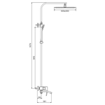 Душевая система 35к G2407-6 GAPPO лейка "Тропический душ" квадрат 300*300 ЧЕРНЫЙ